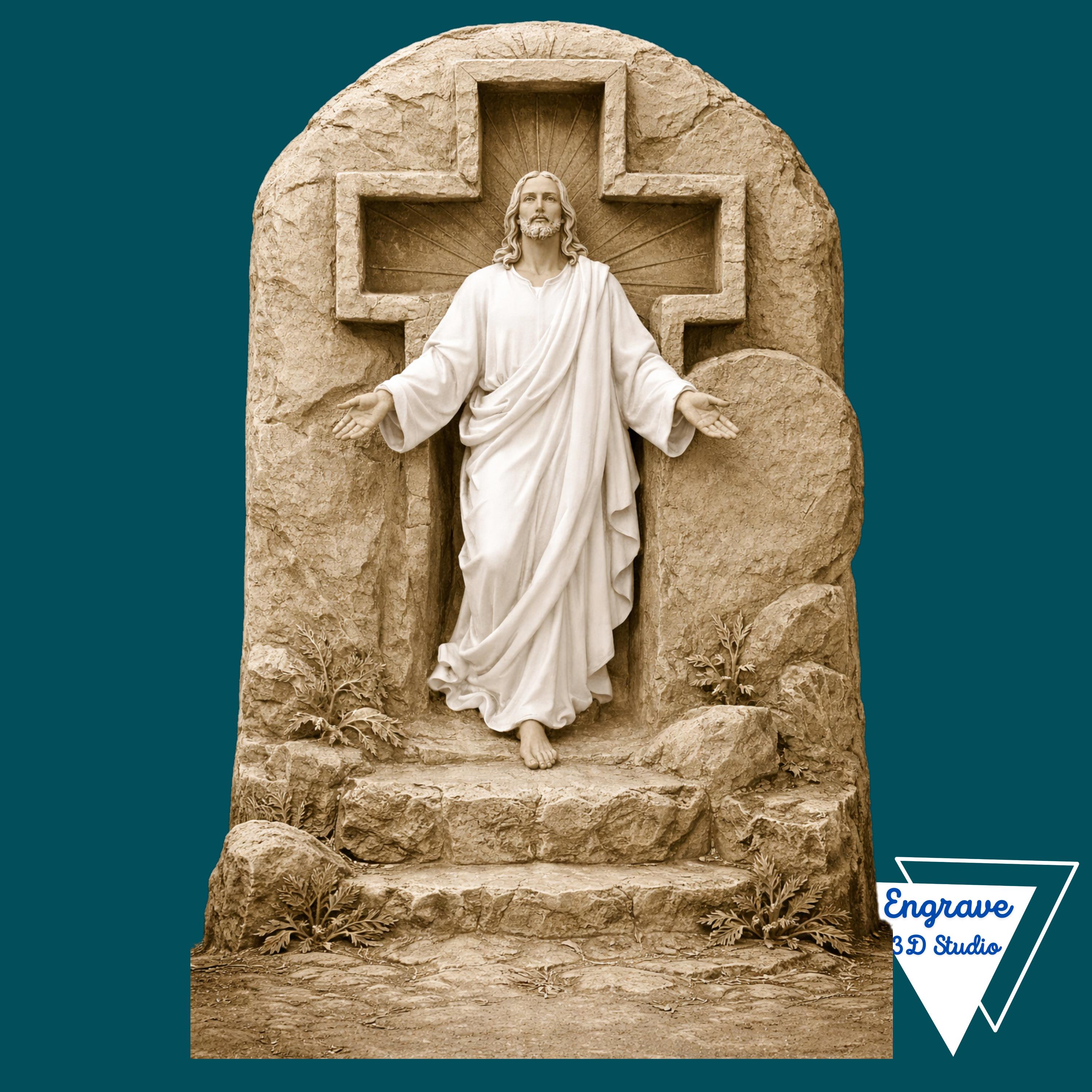 Christ is Risen STL, OBJ, Png,files, CNC Routers, 3D Printers,laser ...