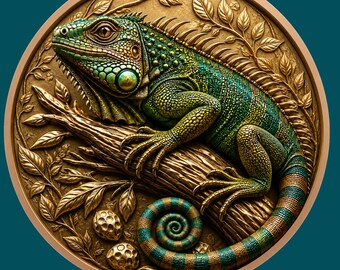 Iguana 3D Relief STL File | High-Relief CNC Carving, Laser Engraving (Digital Download)