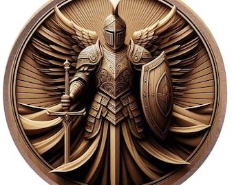 Armor of God STL File | Coin Depth relief | Laser Cut | Laser engraving | 3D print