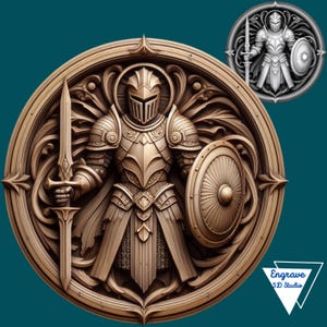 Rüstung Gottes Münze Tiefenkarte | Höhe Karte | 3D Laser Gravur | Xtool | Lichtbrand | 3D-Illusion | PNG | Digitaler Download | glühen | CNC