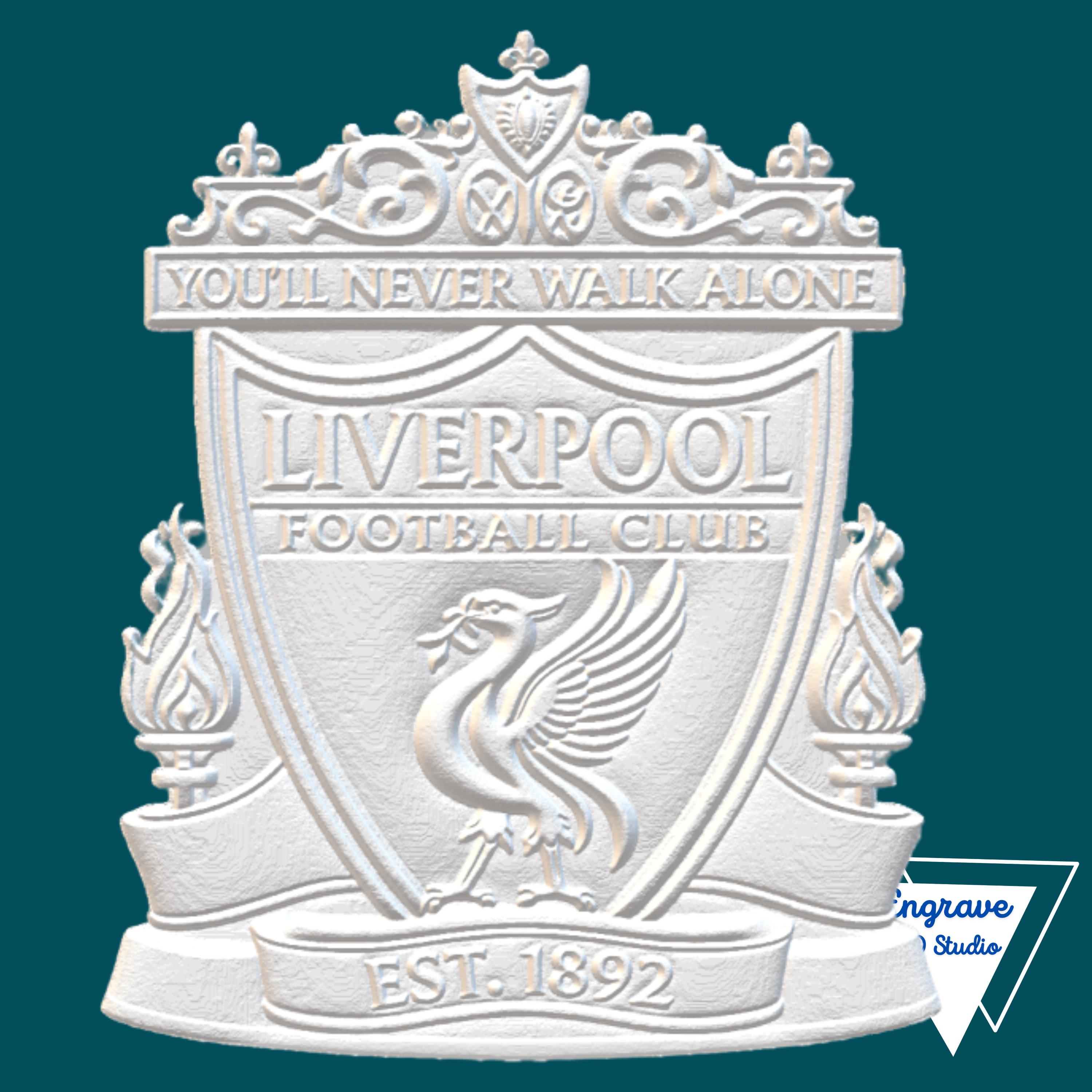 Liverpool Logo Sculpture STL File | Depth Map | CNC | Laser Cut ( Obj ...