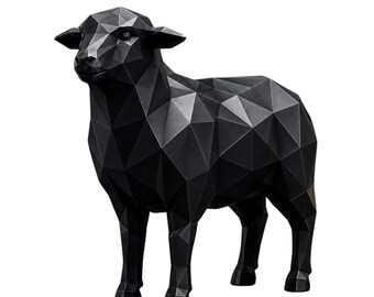 Low Poly Sheep Sculpture STL, OBJ, png files, CNC routers, 3D printing