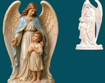 Guardian Angel STL | High Detail Sculpture,OBJ, png files, CNC routers, 3D printing