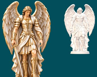 Archangel Michael STL | High Detail Sculpture,OBJ, png files, CNC routers, 3D printing