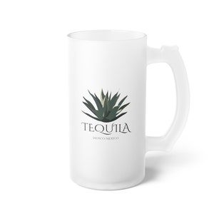 Tequila Beer Mug, Jalisco Beer Mug, Mexico Beer Mug, Tequila Gift, Frosted Glass Beer Mug