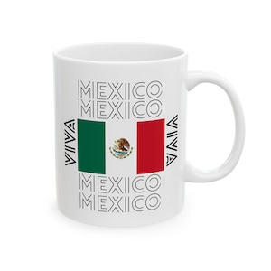 Viva Mexico Ceramic Mug, Mexico Mug, Office Mug, Travel Gift Mug, Tourist Gift Mug, Mexican Flag Mug, Coat of Arm Mexico Mug, 11oz & 15oz