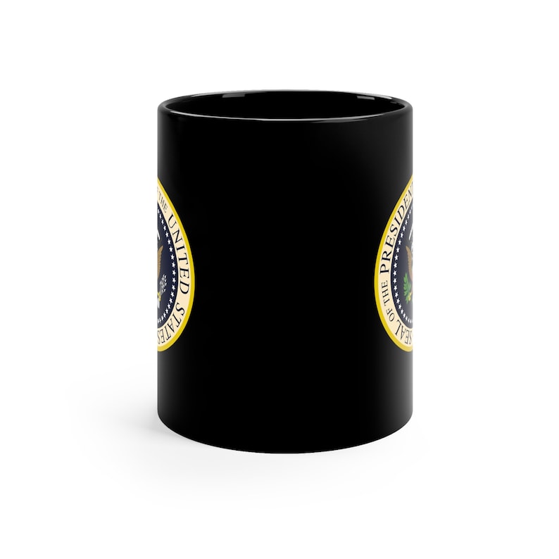 Presidential Seal Mug, USA Presidential Seal Mug, The President Mug, United State Mug, Presidential Coffee Mug, 11oz Black Mug image 2