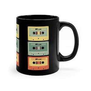 Retro Cassette Gift Mug, 80s Cassette Mug, Cassette Tapes Mug, Cassette Mug, 11oz Black Mug