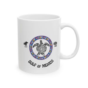 Gulf of Mexico Mug, Turtle Mug, Mexico Mug, Turtle Lovers Mug, Aztec Culture Mug,