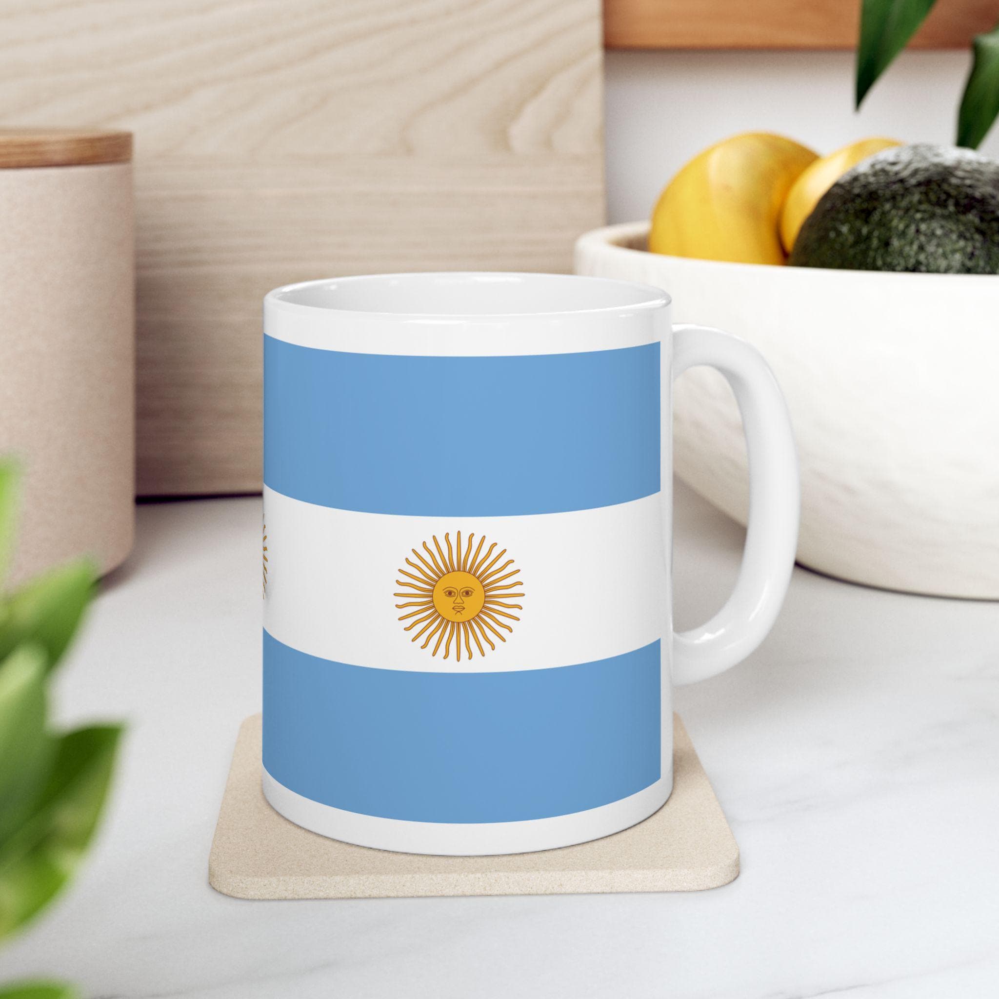 Mug Personnalisé Drapeau Argentine - Tasse Café Céramique 325 Ml, Moderne, Neuf En Emballage, Fabriqué En France