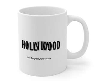 Hollywood Mug, Hollywood Coffee Mug, Hollywood Travel Gift Mug, Hollywood Vacations Gift, Ceramic Mug 11oz