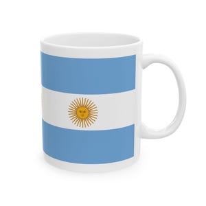 Argentina Flag Ceramic Mug | Coffee Cup for Sports Fans, Argentina Mug, Tea Lovers, Travel Souvenirs, Celebration Use