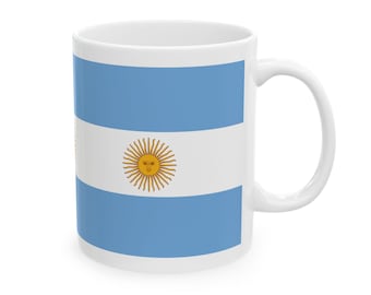 Argentinien Flagge Keramiktasse | Kaffeetasse für Sportfans, Argentinien Becher, Teeliebhaber, Reiseandenken, Feiergebrauch