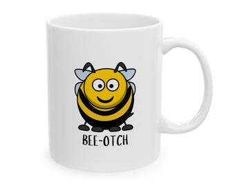 Kubek na kawę z pszczołą, zabawny kubek z pszczołą, humorystyczny kubek z pszczołą, kubek z pszczołą, kubek z miodem, kubek ceramiczny, (11 uncji, 15 uncji)