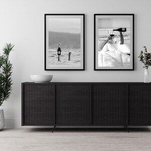 Woman Drinking Wine in Bed Print: Black and White Old Money Wall Art, Luxury Lifestyle Bar Cart Decor (Digital Download)
