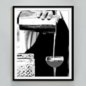Póster de Martini en Los Ángeles, blanco y negro, impresión artística, impresión de carrito de bar, arte mural de Martini, descarga digital, arte mural de cócteles