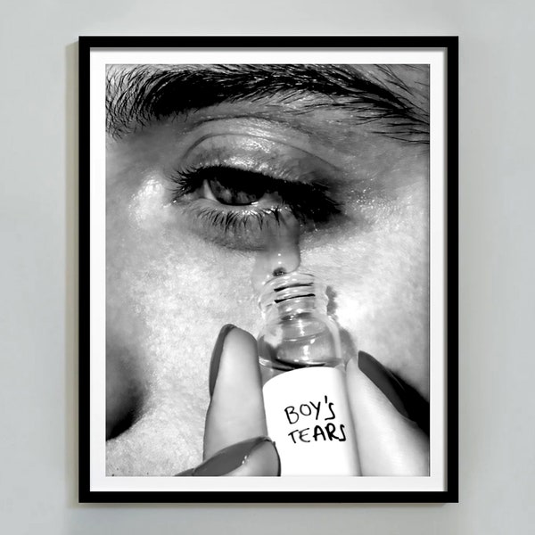 Boys Tears Poster, Printable Hypebeast Wall Art, Black and White, Vintage Wall Art, Feminist Poster, Y2K Teen Girl Room Decor, Bedroom Print