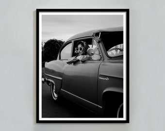 High Society Girl in Car Print, Black and White, Luxury Fashion Wall Art, Vintage Photography, Old Money Poster, Digital Download, Y2k Print