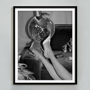 Disco Ball Poster, Feminist Poster, Black and White, Fashion Wall Art, College Dorm Prints, Printable Hypebeast Wall Art, Digital Download