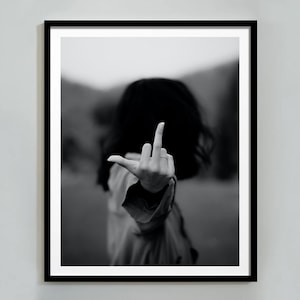 Middle Finger Poster, Feminist Print, Teen Girl Room Decor, Woman Art Print, Vintage Feminist Poster, Middle Finger Print, She Shed Decor