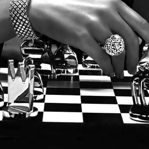 Woman Playing Chess Poster, Black and White, High Fashion Print, Feminist Poster, Luxury Wall Art, Teen Girl Bedroom Decor, Hypebeast Poster