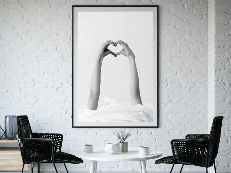 Black and White Cozy Bedroom Print: Self Love Poster, Hypebeast Wall Art, Digital Download