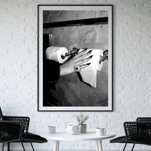 Hypebeast Bathroom Poster, Luxury Fashion Print, Black and White, Bathroom Wall Art, Toilet Print, Girls Bathroom Decor, Digital Download