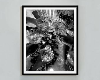 Cheers Print, Black and White, Champagne Poster, Vintage Bar Print, Cocktail Wall Art, Bar Cart Print, Alcohol Wall Decor, Digital Download