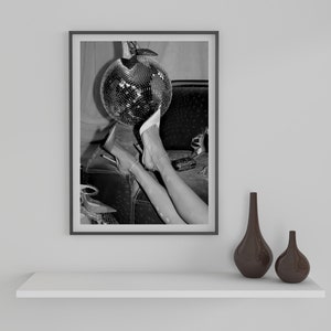 Disco Ball Poster, Feminist Poster, Black and White, Fashion Wall Art, College Dorm Prints, Printable Hypebeast Wall Art, Digital Download