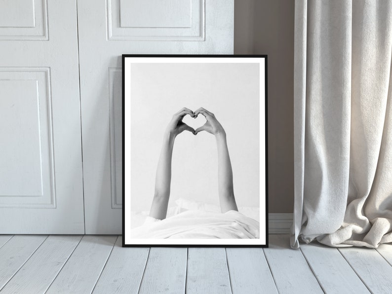 Black and White Cozy Bedroom Print: Self Love Poster, Hypebeast Wall Art, Digital Download