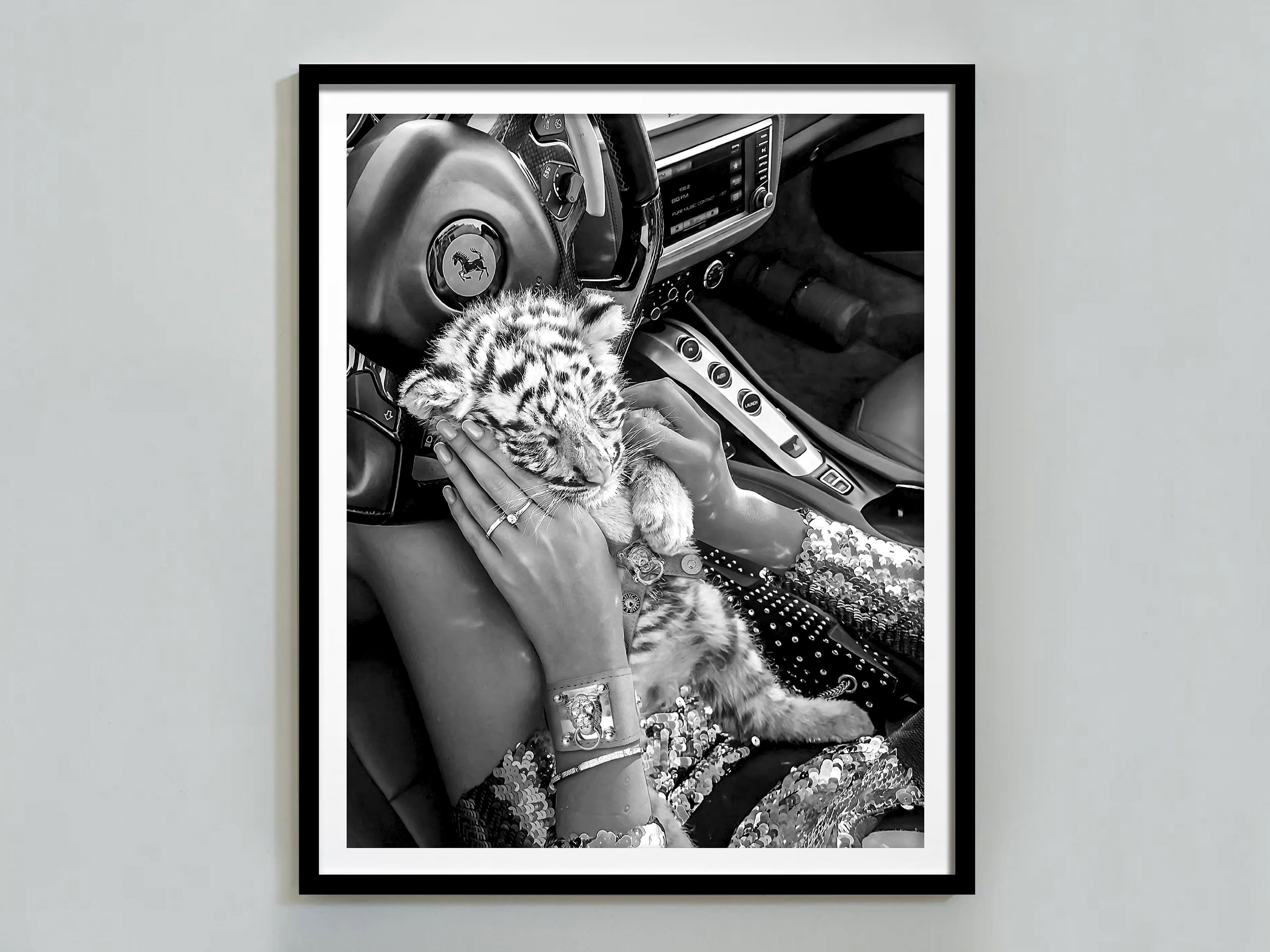 Retro Girl With Camera Wall Art Poster - Black & White Vintage Photography Print For Midcentury Decor