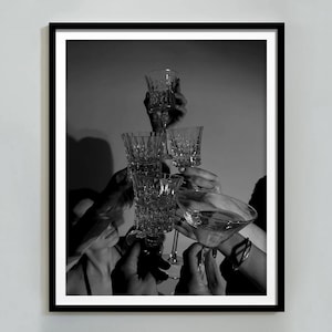 乾杯プリント、バーカートウォールアート、白黒、マティーニポスター、ヴィンテージバープリント、カクテルウォールアート、アルコールウォールデコレーション、デジタルダウンロード