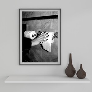 Hypebeast Bathroom Poster, Luxury Fashion Print, Black and White, Bathroom Wall Art, Toilet Print, Girls Bathroom Decor, Digital Download