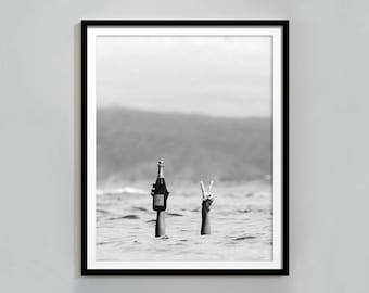 Woman with Wine in Beach Print, Black and White, Bar Cart Wall Art, Hypebeast Room Decor, Kitchen Print, Vintage Bar Decor, Digital Download
