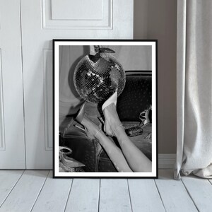 Disco Ball Poster, Feminist Poster, Black and White, Fashion Wall Art, College Dorm Prints, Printable Hypebeast Wall Art, Digital Download