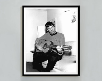 Leonard Nimoy Mr Spock Playing Guitar Poster: Vintage Star Trek Movie Print (Digital Download)
