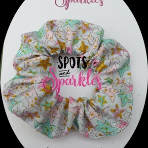 star scrunchie pink mint gold star hair tie glitter hair bobble pony tail holder hair tie themed hair accessories comes with free gift