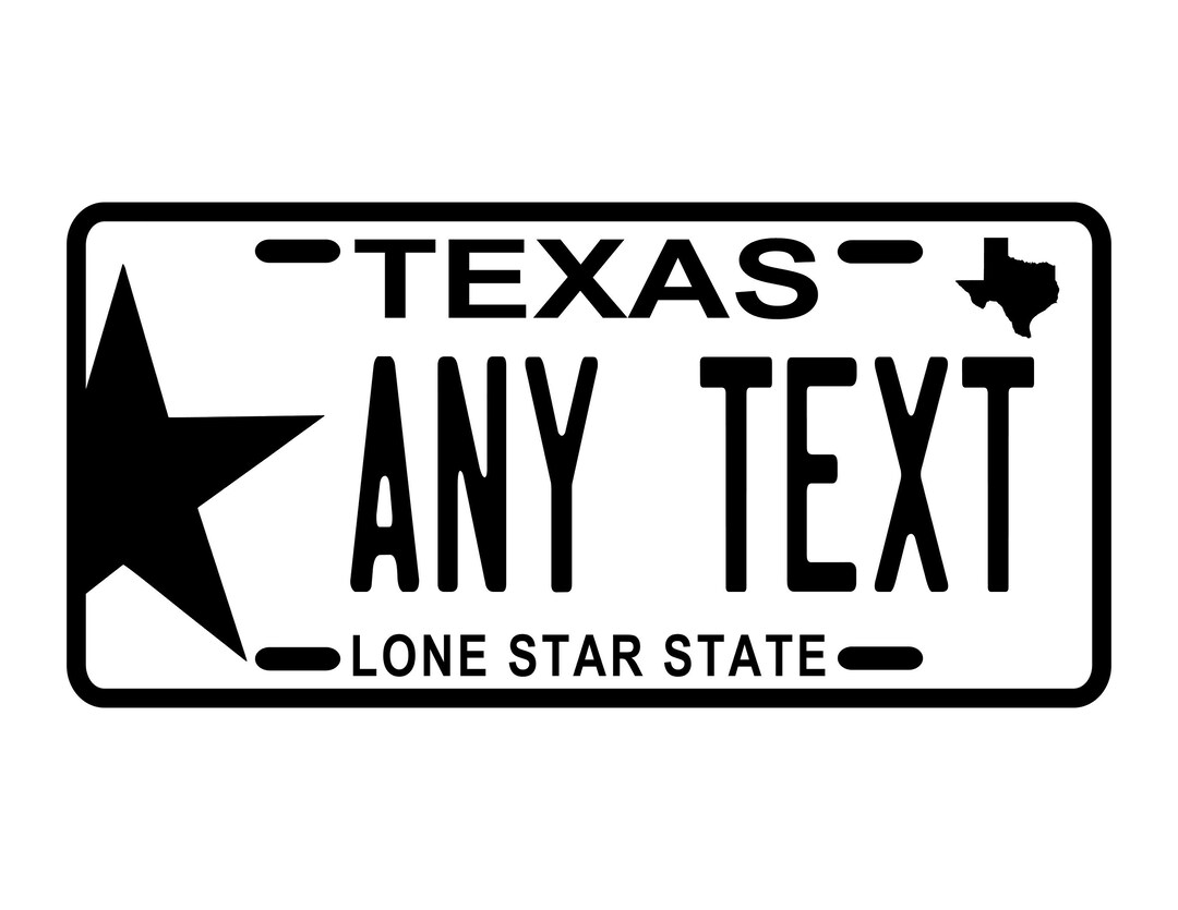 Personalized Texas Car Plates / Texas State Plates / Custom Car Plate