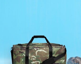 Duffle bag unisex Gym bag Athletic bag Workout bag Fitness Multicam British Camo Unique Custom Travel bag Weekend bag