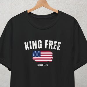 King Free 1776 Independence Day T-Shirt, USA Flag Tee, Patriotic Tee, July 4th Shirt, Unisex Jersey Short Sleeve Tee