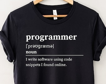 Programmer Definition Tshirt - Funny Tshirt for Coders & Developers. Dictionary Definition Tshirt.
