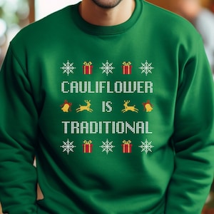 Cauliflower Is Traditional Christmas Jumper. Peep Show Christmas Gift. Secret Santa for Peep Show Fan.