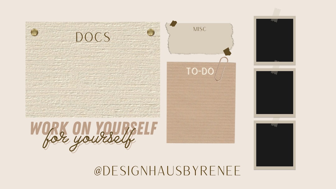 Desktop Productivity Organized Wallpaper Minimalist Neutral Tones Cream