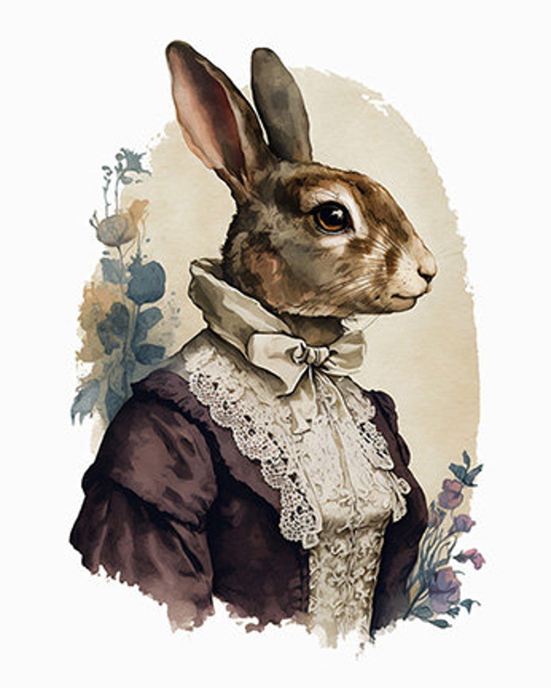 Lady Rabbit in Fancy Clothing, Well-dressed Rabbit, Elegant Bunny, Cute ...