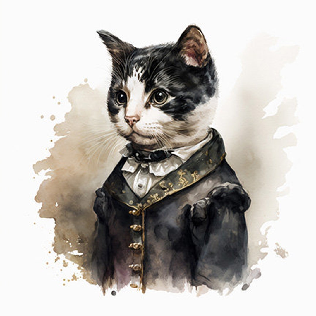 Manx Cat in Fancy Clothing Welldressed Kitten Elegant Cat Etsy