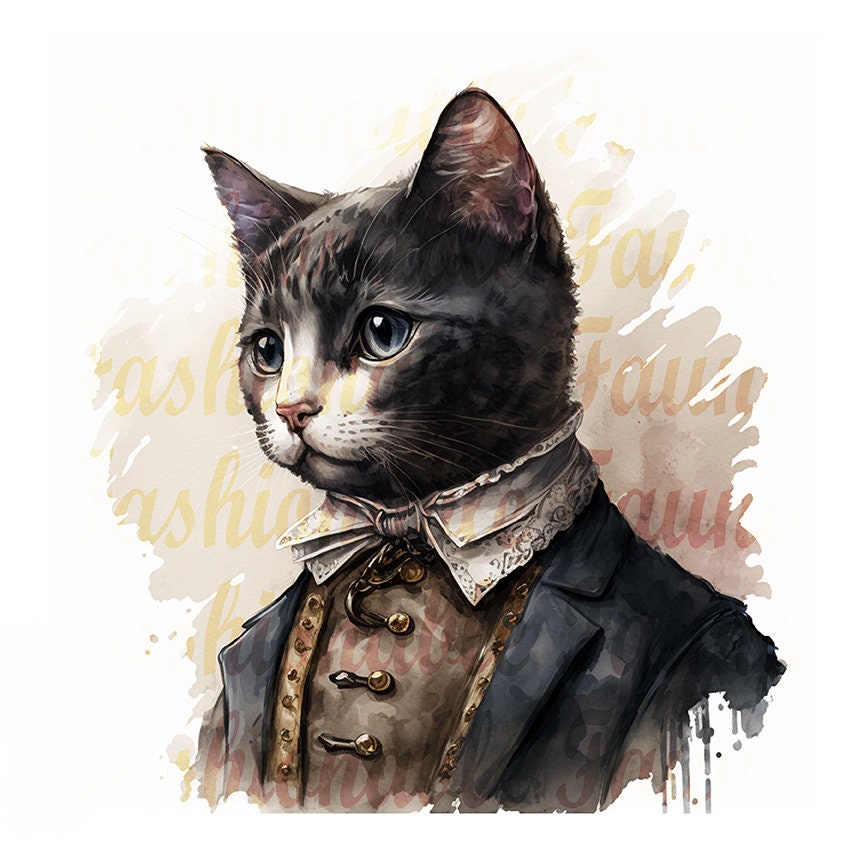 Manx Cat in Fancy Clothing Welldressed Kitten Elegant Cat Etsy