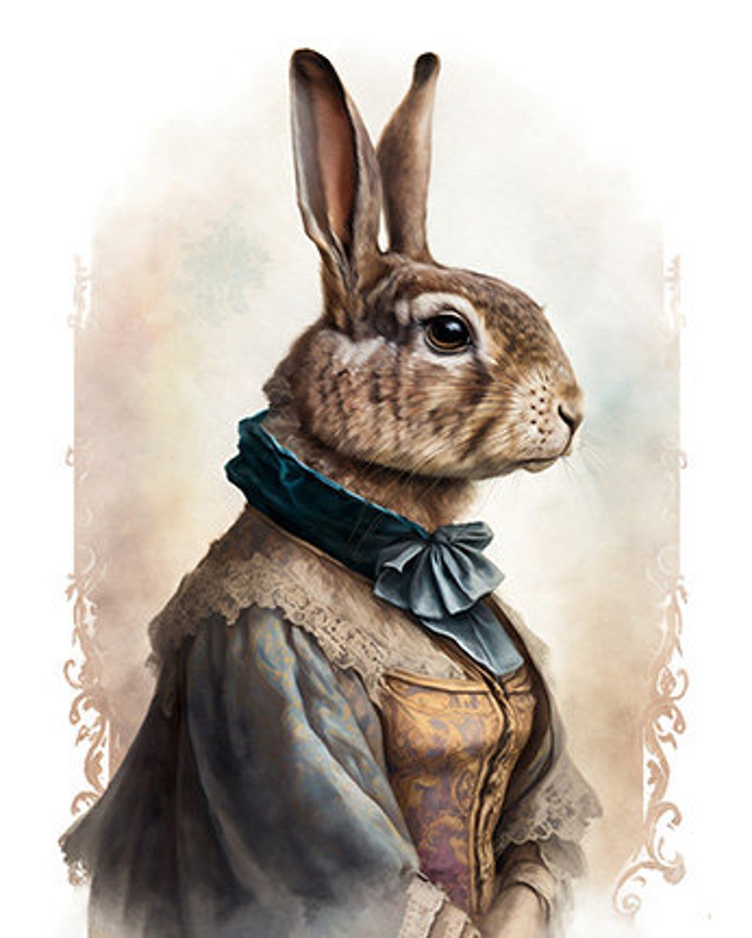 Lady Rabbit in Fancy Clothing, Well-dressed Rabbit, Elegant Bunny, Cute ...