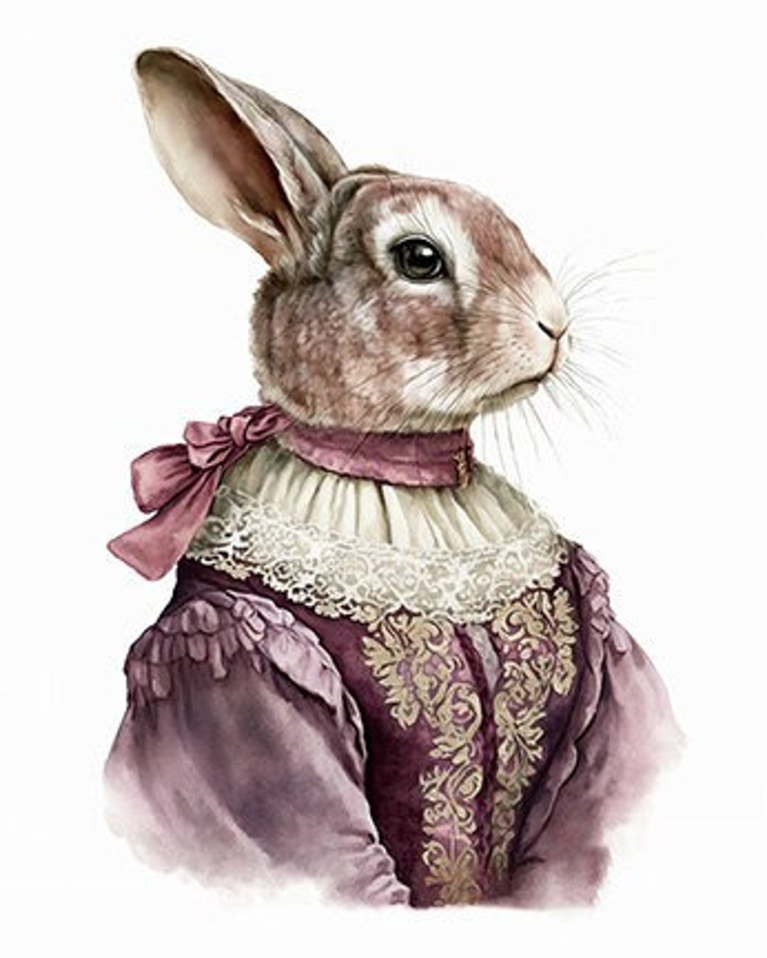 Lady Rabbit in Fancy Clothing, Well-dressed Rabbit, Elegant Bunny, Cute ...