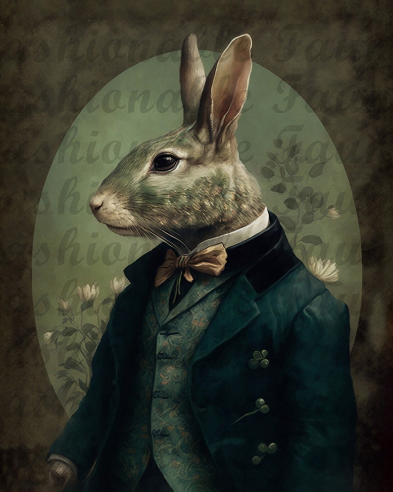 Gentleman Rabbit in Fancy Clothing, Well-dressed Rabbit, Elegant Bunny ...