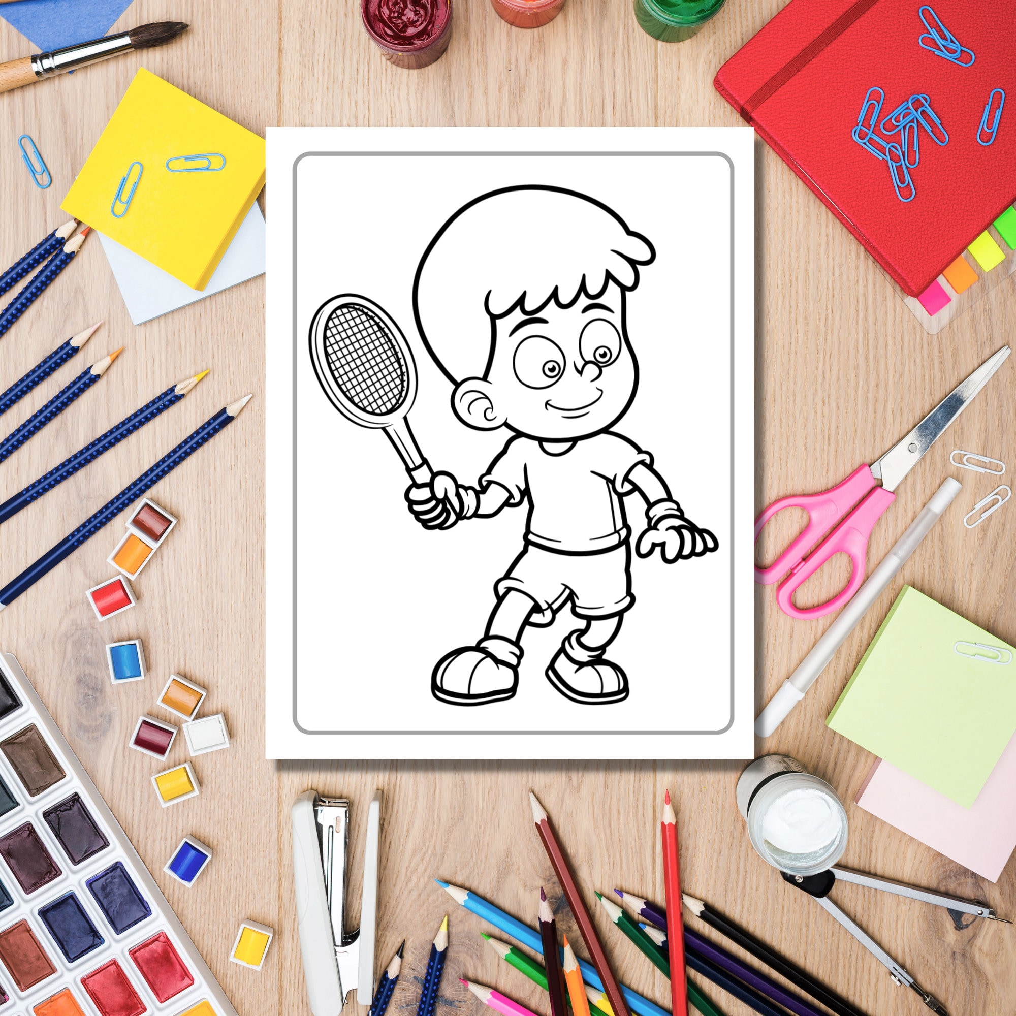 Tennis Coloring Pages for Kids Ages 4-8 | Printable Coloring Book With ...